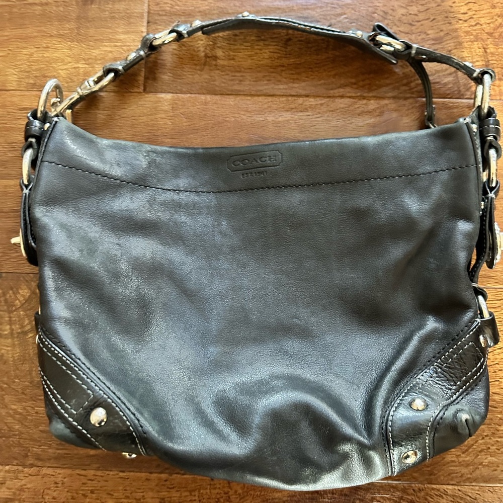 Coach Hobo purse- black and silver